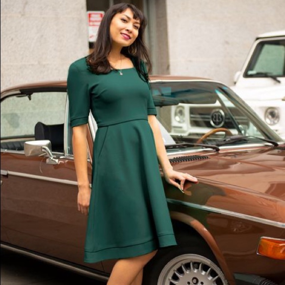 Betabrand Emerald Elixir Dress Large